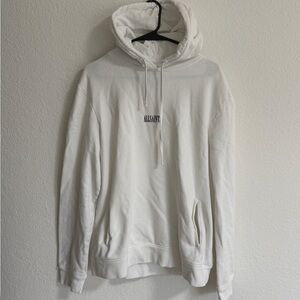 All Saints Lightweight White Hoodie with Logo